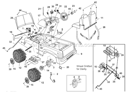 Page A Diagram and Parts List for B1476-9997 After 03/24/2003 Power Wheels Ride-On Cars